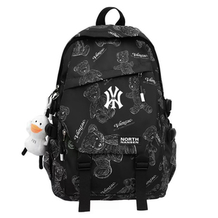 NYMS联名新款双肩包男初高中大学生书包女时尚百搭大容量旅行背包