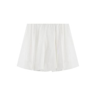 范洛蓬蓬感花苞半身裙2026夏季新款简约高腰短款褶皱层次感短裙女