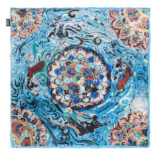 敦煌研究院 莲花飞天丝巾 生日礼物母亲节创意礼物实用送妈妈丝巾