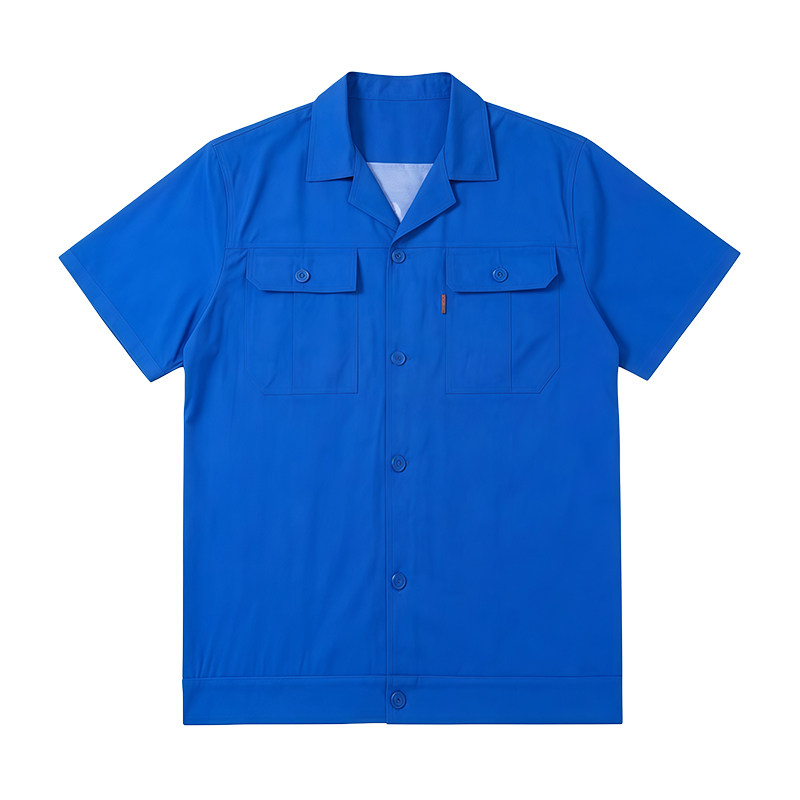 100%全棉劳保工作服男装定制夏季机械工厂员工薄款工衣服短袖套装