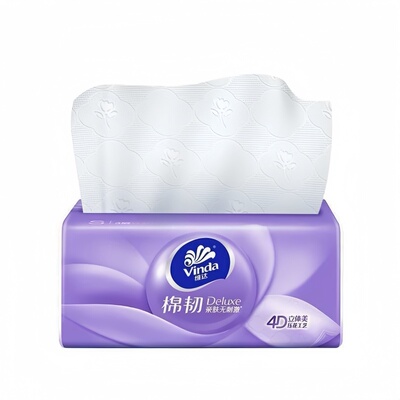 维达3层加厚4D立体美压花抽纸巾