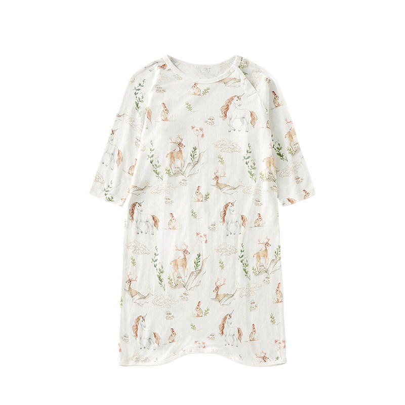 ELLE baby宝宝睡裙2026夏季新款竹棉A类儿童女童女孩男童连体睡衣