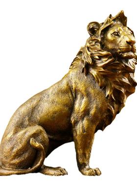铜狮子摆件王者归来家居办公室桌面客厅书房装饰领导长辈同事礼品