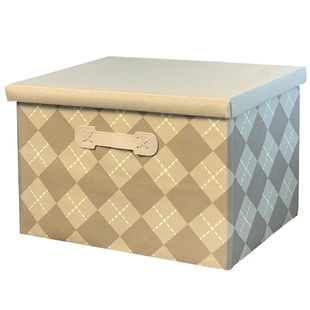 布艺带盖可折叠储物箱学生宿舍衣服衣柜收纳箱家用车载桌面收纳盒