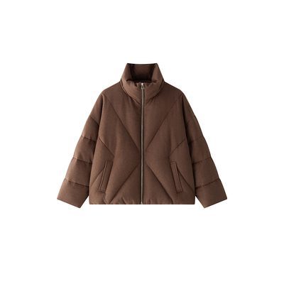 丝驼绒&90白鹅绒立领保暖羽绒服