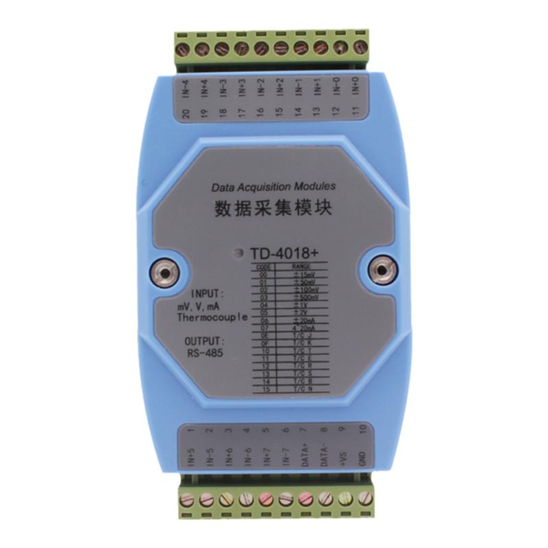 TD-4018+工业级热电偶温度采集模块K/S/J分度热电偶输入隔离转485