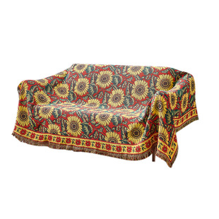 复古美式编织棉线毯四季通用沙发毯高级感盖布巾毯子床毯休闲盖毯