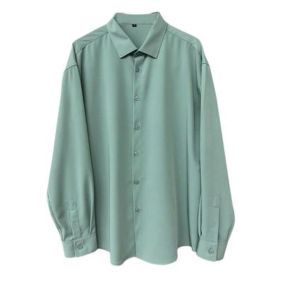 长袖宽松禁欲系冰丝免烫面料衬衫