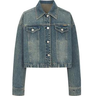 KBNE复古水洗淡蓝色牛仔外套气质时髦新款慵懒外搭长袖上衣女装