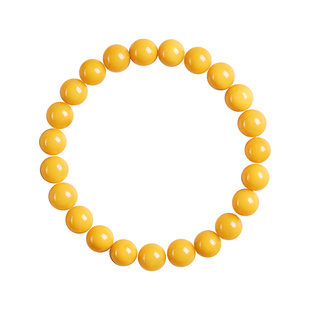 灵文手作蜜蜡手串女天然鸡油黄琥珀原石玛瑙老蜜手链轻奢闺蜜礼物