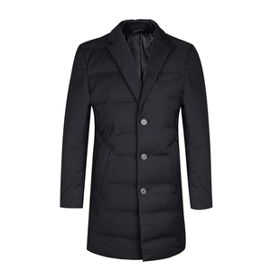 [西装款式]乔顿羽绒服男士冬季黑色百搭潮流韩版中长款保暖外套