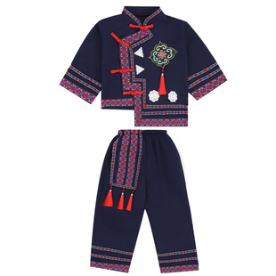 三月三山歌节壮族服56个民族服装苗族彝族演出服篝火晚会跳舞服男