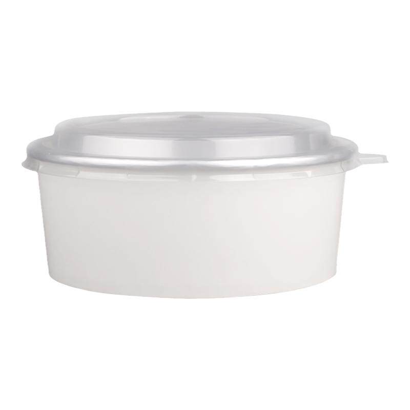 圆形纸铝箔餐盒1100ml纸碗带盖