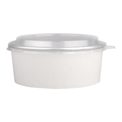 圆形纸铝箔餐盒1100ml纸碗带盖