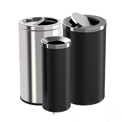 不锈钢垃圾桶酒店大堂圆形厚翻盖