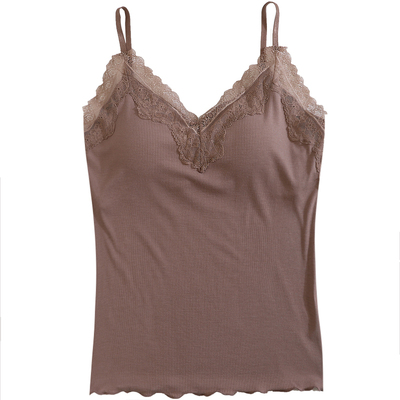 休闲居家莫代尔女带胸垫吊带背心