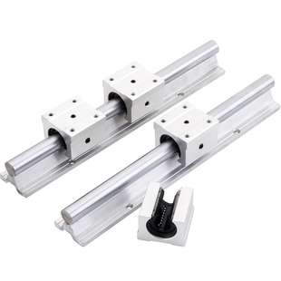 铝托光轴导轨套装 SBR圆柱直线滑轨 45#钢镀铬棒硬轴开口滑块轴承