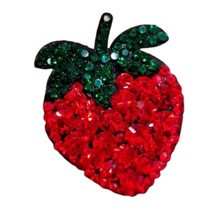 米龙原创捷克钻水钻镶嵌可爱草莓水果边夹头饰碎发刘海BB夹发夹