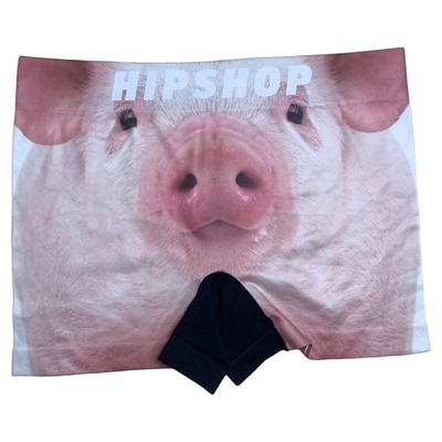 HIPSHOP内裤男士小猪猪印花平角短裤美丽天鹅趣味内裤男式短裤