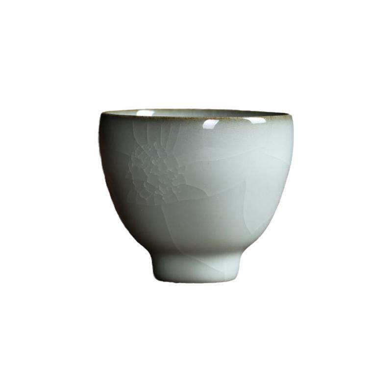 龙泉青瓷大师高档纯手工鸡心杯
