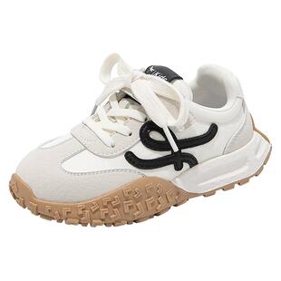 红蜻蜓女童鞋子儿童德训红色运动鞋2026新款春款大童老爹网面透气