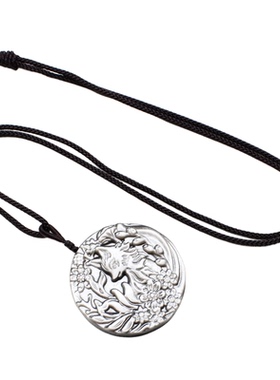 如鸿天然黑曜石九尾狐吊坠男女款