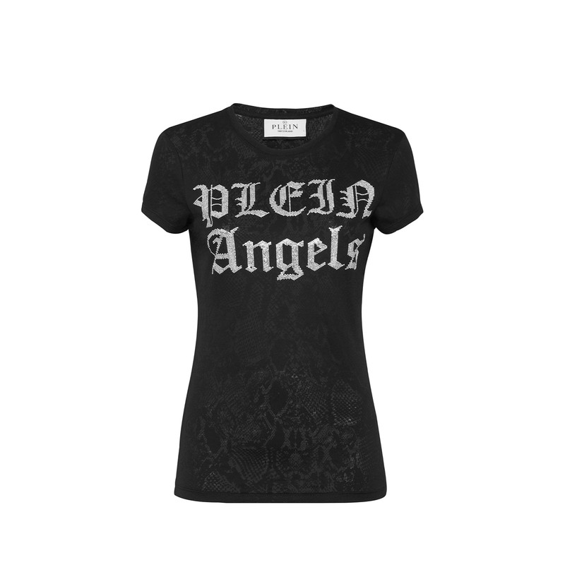 PHILIPP PLEIN 2026年夏季女士Sexy Pure修身圆领上衣黑色短袖T恤