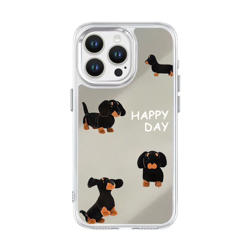 ins腊肠小狗苹果16适用15手机保护套/壳