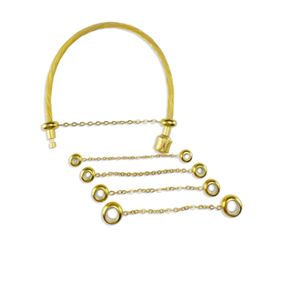 可穿3D转运珠皮绳手链防丢链防丢扣周家钢丝绳牛皮绳保护套钛钢