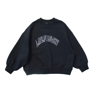 啦芙莱童装儿童韩版字母阔型卫衣24秋季新男女童洋气套头衫潮8288