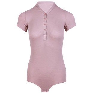 DANCEBABY拉丁舞上衣练功服舞蹈上衣女款新款舞衣短袖连体服YS424