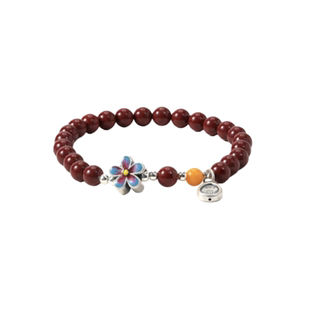 潮时点潮时点朱砂手串男女复古串珠莲花祥云吊坠手链美拉德风招财