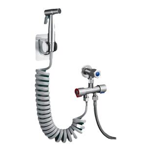 马桶冲洗喷枪伴侣一进二出冲厕所高压水枪妇洗器带角阀家用水龙头