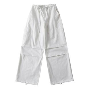 XXBUNI Kpop白色工装裤美式hiphop高街嘻哈爵士舞裤子运动休闲裤