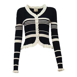 ANOTHER ONE安那迪小众设计针织衫显瘦条纹打底衫新款