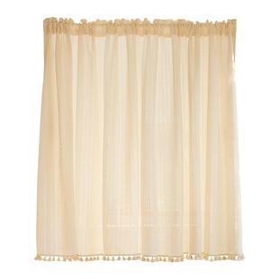 日式家用门帘棉麻窗户窗帘隔断阳台飘窗厨房卧室遮光半帘蕾丝纱帘