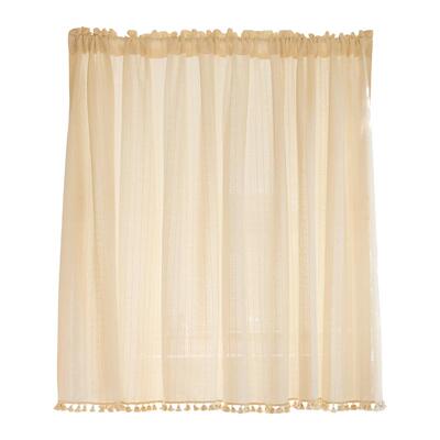 豆蔓棉麻纱布艺门帘免打孔纱帘