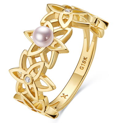 CIECLE18K黄金珍珠钻石戒指