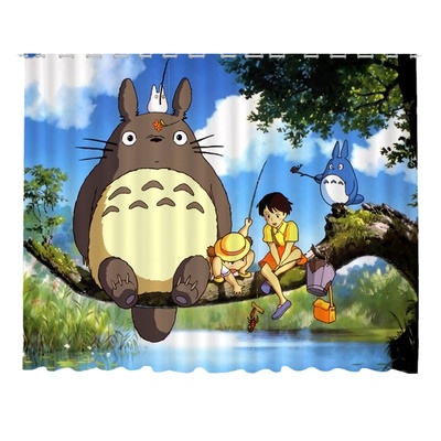 宫崎骏龙猫窗帘公主风儿童房卧室