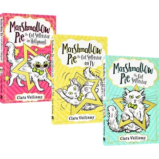 Marshmallow Pie the Cat Superstar on TV in Hollywood 棉花糖 · 派 超级巨星猫4册 漫画插图 桥梁读物 初章小说 英文原版图书