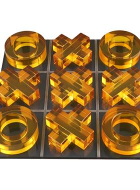 简约水晶XO九宫格棋盘桌面摆件