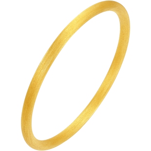 周六福黄金计价精品足金优雅古典磨砂拉丝素圈手镯妇女节礼物