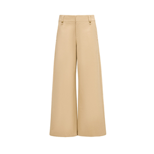 4muggle原创设计雅痞卡其色经典直筒裤老钱风长裤百搭复古裤子女