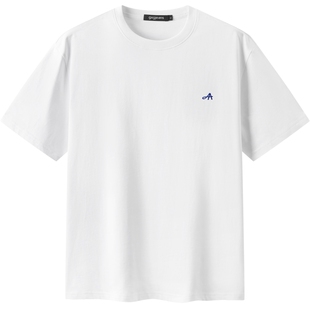 【凉感】gxg.jeans男装  字母绣花基础休闲圆领短袖T恤男25夏新品