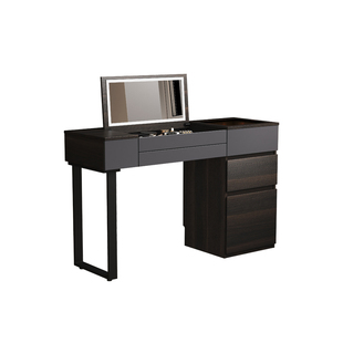 意式极简翻盖梳妆台收纳柜一体卧室轻奢高级感实木化妆桌2025新款