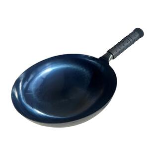 章丘手工铁锅官方旗舰正品老式圆底炒锅无涂层不粘锅熟铁镜面黑锅