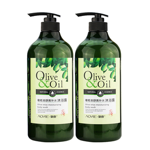 黛维莉沐浴露1L*2瓶奥意橄榄油舒爽补水滋润大瓶沐浴乳露持久留香