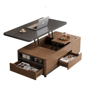 茶几餐桌二合一升降多功能一体两用实木客厅折叠可移动茶桌小户型