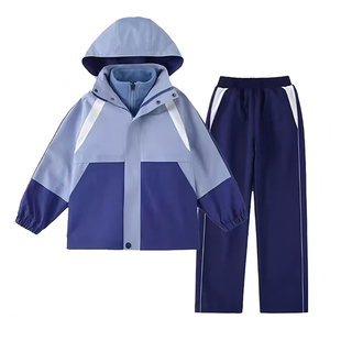 江西赣州市校服套装中小学生秋冬外套幼儿园冬季班服冲锋衣三件套