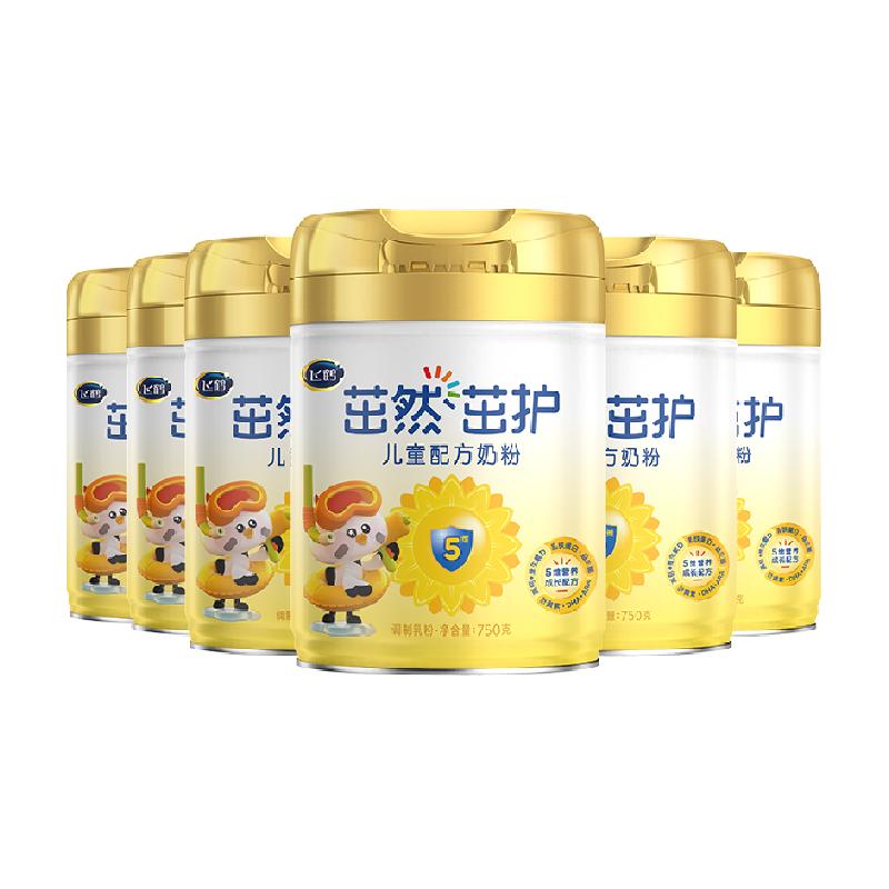 【三重防护力】飞鹤茁然茁护儿童成长配方奶粉4段3-6岁750g*6罐